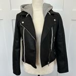 BLANK NYC  Faux Leather Hooded Crop Moto Jacket Photo 6