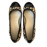 Cole Haan black and tan leopard print fabric and leather wedge size 6 1/2B Photo 5
