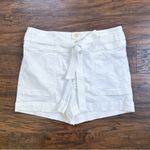 Anthropologie Pilcro • Anthro Belted Palazzo Shorts high rise white stretch denim tie waist Photo 1