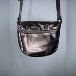 Eddie Bauer  Metallic Silver‎ Sheep Leather Mini Crossbody Bag Purse Photo 3