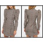 Ganni 💕💕 Floral Puff Sleeve Organic Cotton Poplin Dress ~ Placid Blue 4 NWT Photo 6