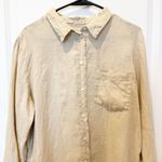 Gap Womens Boyfriend Fit Linen Shirt Size Large Neutral Capsule Timeless Beachy Photo 1