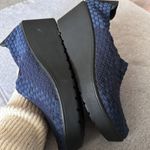 Steven By Steve Madden Women Betsi Navy Blue Woven Platform Wedge Shoes Size 10 Photo 3