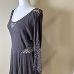 Free People  Vintage Lace Cut Out Knit Dress Size Medium / Large Brown Photo 2