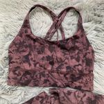 Lululemon Women’s 6 & 2 Energy Long Line Strappy Sports Bra & Align Pant 28" Mini Dusk Floral Antique Bark Black Photo 1