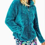 Lilly Pulitzer Skipper Sherpa Popover Valencia Teal XS Photo 0