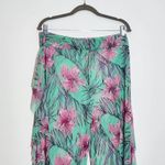 Love 83 Green and Pink Floral Sheer Beach Pants NWT Size 3XL Pull Photo 5