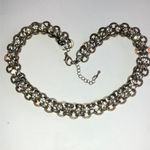 Brass Tone Chunky CZ Rhinestone Boho Necklace Silver Photo 0