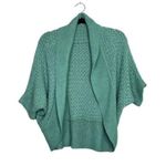 ZARA Slouchy Short Sleeves Knit Cotton Short Cardigan Sweater Open Front M Teal Photo 10