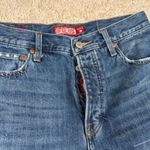 Lucky Legend Drew Mom High Rise Taper Jean 4/27 Denim Paisley Studded Frayed Hem Blue Photo 4