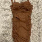 Oh Polly Cindy Corset Mini Dress Brown Photo 3