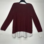 Vera Wang Simply Vera  Women's Lace Sweater, Size PXL, Burgundy, Long Sleeve Photo 7
