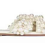 Steve Madden  NWOB Duri Pearl Rhinestone Embellished Wedding Bridal Sandals 8.5 Photo 0