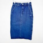 Obey NWOT Women's Juniper Embroidered Denim Midi Skirt 27 Photo 6