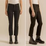 Edwin Bree Black Straight Leg Jeans Raw Hem Size 27 | 4 High Rise Jean USA Made Photo 1