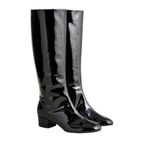 J.Crew New Black Patent Leather Knee-High Boots Size 8 Photo 3