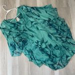 Made in Italy Silk Dress floral kaftan womens Blue one size art to wear resort Photo 0