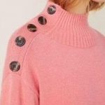Anthropologie Margarita Pink Button Mock Neck Long Sleeve Tunic Sweater Size M Photo 1