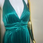 Candie's  Teal green holiday dinner y2k Backless Halter midi Dress size M Photo 3