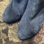 LANVIN Suede Leather Heeled Boots Sz 38.5 / 7.5 Blue Knee High Pump Photo 7