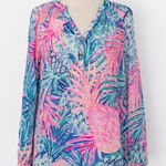 Lilly Pulitzer Elsa Silk Top Lilac Thistle XS Photo 0
