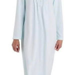 Brand New Miss Elaine Women's Size Large Aqua Paisley Print Lace Trim Nightgown Blue Photo 0