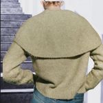 ZARA 🧶 Trendy Soft Light Green Wide Lapel Knit Sweater ~Size M🧶 Photo 5