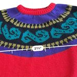 80’s RETRO Chunky knit Red and Purple Sweater by PASTA Size medium Photo 6