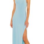 Norma Kamali Revolve Halter Turtle Side Slit Gown Photo 0