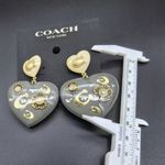 Coach  Heart Earrings in Cream and Gold Photo 6