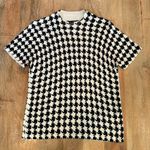 August Silk  • Classic HOUNDSTOOTH RIBBED KNIT • 100% SILK TOP • Size Large Photo 0