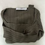IRO Amarok Square Neck Ribbed Long Sleeve Top in Olive Green Sz M $395 Photo 2