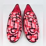 Gucci Jordaan Horsebit Logo Print Pink Fabric Flat Barbie Loafers Size EU 40 Photo 3