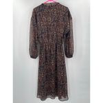 Evereve Dress Extra Small Eliza Paisley Midi Long Sleeve Business Work Office Photo 3