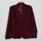 Lulus NWT  Womens Suit and Score Single Breasted Blazer‎ Size M Red Preppy Career Photo 1