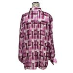 Soft Surroundings Pink Metallic Sheer Blouse Nautical Preppy Lagenlook Modest L Photo 4