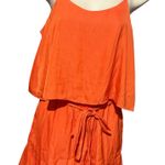 Versona NWT  Orange Sleeveless Romper Shorts|Ruffled hem|Women Size-Small Photo 1