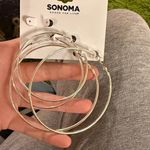 Sonoma  Shiny Silver Hoop Earrings Set of Two Photo 1