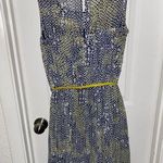 Melonie T blue & lime green belted dress size 10 Photo 0