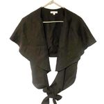 Vetta Size 2 Black Draped Front Button Back Timeless Capsule Wardrobe Top Photo 0