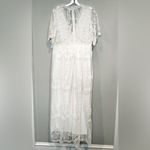 Pinkblush Elegant White Lace Mesh Overlay Maternity Dress Photo 5