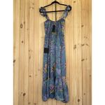 Lulus NWT  Sweet Like Sangria Blue Floral Ruffled Bustier Midi Dress Resort Sz XS Photo 5