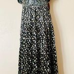 Arula Black & Tan Dainty Floral Velvet Smocked Short Sleeve Tiered Dress. Size 1X Photo 0
