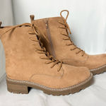 Universal Threads Womens Universal Thread Chunky Lace Up Ophelia Tan Combat Boots 8 Faux Suede Photo 0