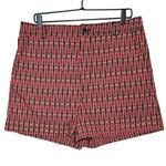 Maeve By Anthropologie Women’s Abstract City Cuffed Shorts Red/Blue Size 14 Red Photo 0