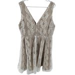 Lulus All of My Heart Skater Dress Lace V-neck Fit & Flare Mini Lined White XL Photo 1