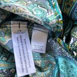 Studio Works NWT! Teal & Lime Paisley Pocket Rolled Sleeve Blouse Size 2X Photo 5