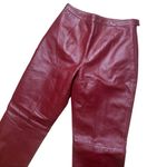 90s Y2K vintage high waisted straight leg leather pants Clio 8 red Photo 3
