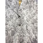Women's Silvery Floral Brocade Blazer Jacket Size XL Elegant Holiday Corporate Gray Photo 8