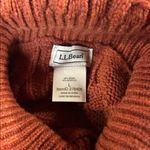 LL Bean Vintage Fisherman Sweater Womens Cable Knit Turtle Neck Wool Blend Large Orange Photo 4